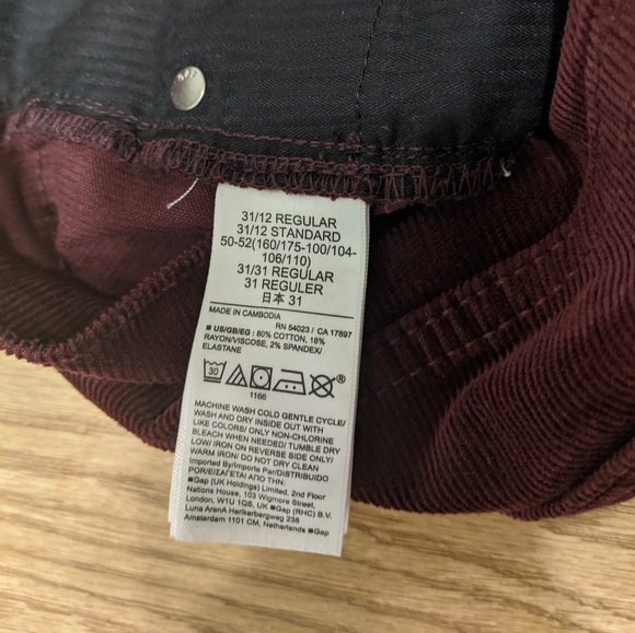 NWOT Gap vintage slim highrise corduroy slacks - Picture 3 of 4
